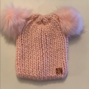 Pink hat with Pom poms